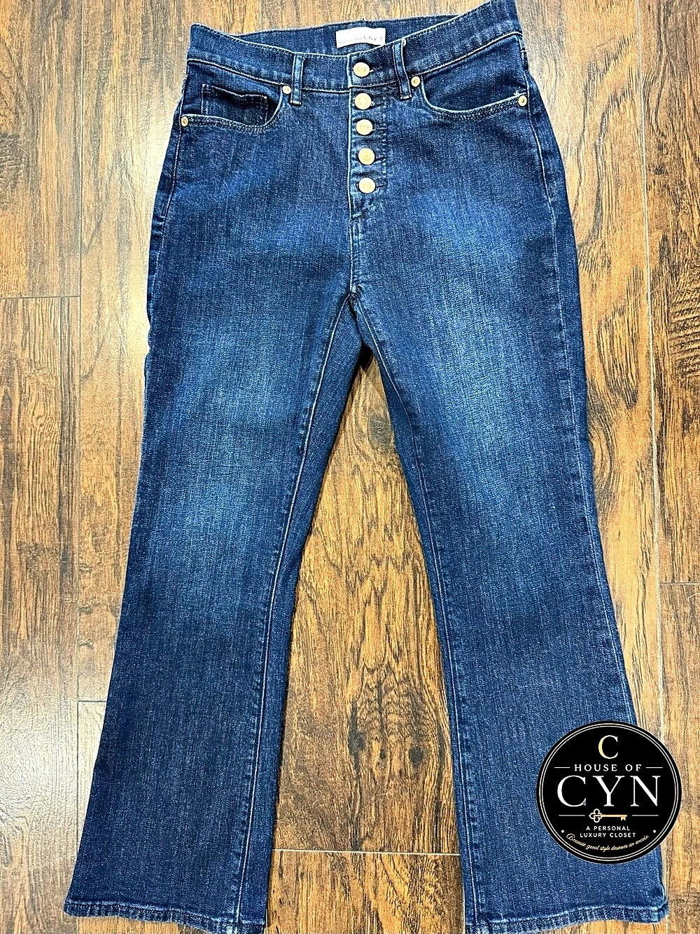 LOFT The Kick Crop Dark Wash Button Fly Jeans | Size 25 / 0
